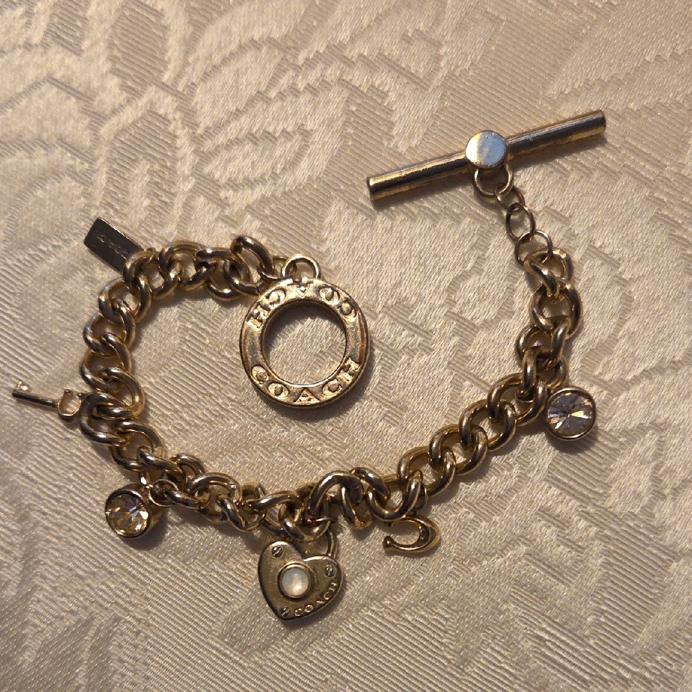 Coach Goldtone Charm Bracelet - Picture 2 of 6